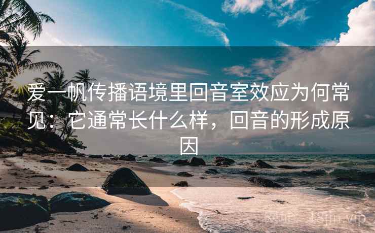 爱一帆传播语境里回音室效应为何常见：它通常长什么样，回音的形成原因